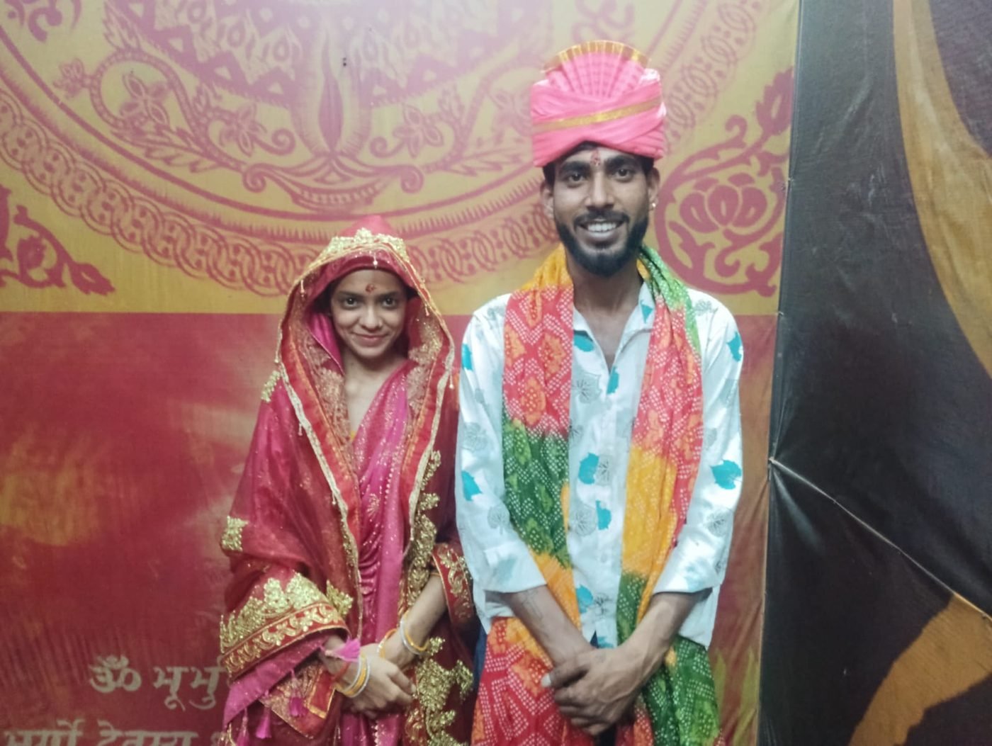 Real couple at Arya Samaj Mandir Delhi after receiving same-day Marriage Certificate